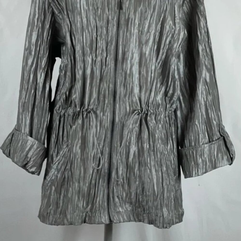 RUBY RD. WOMAN Metallic Silver Textured Jacket Size 24W PLUS NWOT - Picture 3 of 11